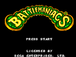 Battlemaniacs title screen for Sega Master System
